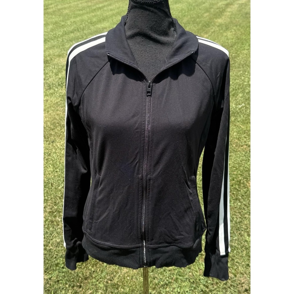 Athleta‎ Track Jacket Womens Small Black Striped Full Zip Athletic Running